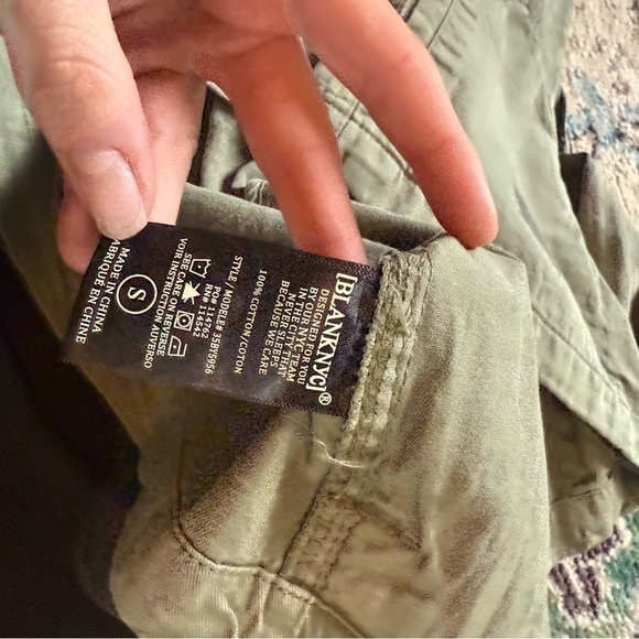 BLANKNYC Counting Stars Cotton Shirt Jacket Green Twill Buttons - Picture 7 of 8